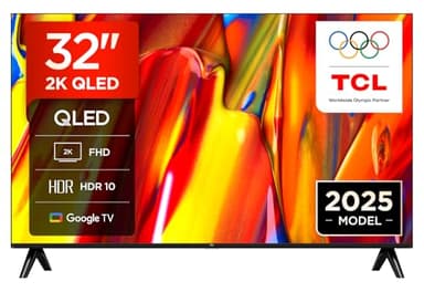 TCL 32V5C-UK 32Inch Full HD Smart QLED Direct LED TV with Android TV​ & HDR - Compatible with Google Cast & Google Home, Slim Design