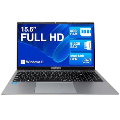 15.6" Full HD Laptop - 8GB RAM 512GB M.2 SSD Windows 11 Home, Dual-Band WiFi, Integrated Webcam - S15 N2 15 Inch Lightweight Laptop