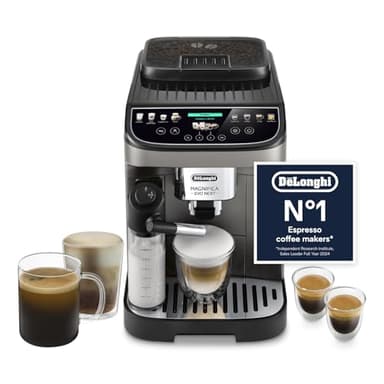 De'Longhi Magnifica Evo Next ECAM312.80.TB, Automatic Coffee Machine With Automatic Milk Frother, Bean To Cup Coffee and Cappuccino Machine with Intuitive Touch Display, Black/Titanium
