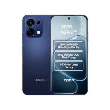 OPPO A6 Pro 5G | MediaTek Dimensity 6300 Processor | 8GB RAM | 256GB ROM | 6.57-inch AMOLED Screen | Dual SIM Smartphone | Stellar Black