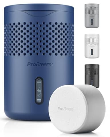 Pro Breeze Osmo® Dehumidifier - Silent & Refillable Moisture Absorber for Damp & Condensation at Home, Bedroom, Wardrobe, Car - Bathroom Mould Remover with 700g Refillable Tablet - Blue