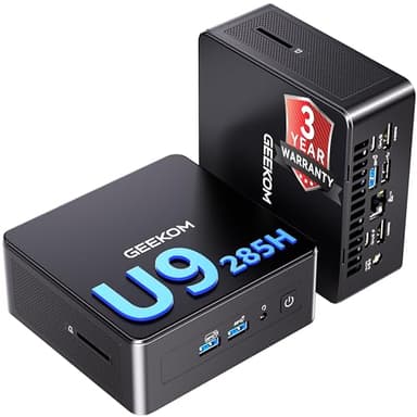 GEEKOM [Upgraded Cooling IT15 Mini PC Windows 11 Pro,with Intel U9-285H(Up to 5.4GHz),32GB DDR5 RAM (Up to 128GB) & 2TB NVMe SSD, 4K@120Hz Quad Display/Dual USB4/6×USB/Wi-Fi 7 for Office/Video Editing