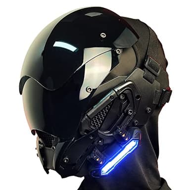 Marikito Cyberpunk Futuristic Techwear Mask Sci Fi Masks Halloween Cosplay Costume Suitable For Any Adult Men Women, Black