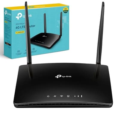 TP-Link TL-MR6400 4G LTE WiFi Router, SIM Card Slot, 4G Router, 4 LAN Ports, Up to 32 Devices, 2 Antennas, Plug&Play, Parental Controls, Home/Remote, QoS Priority, WAN Connection Backup