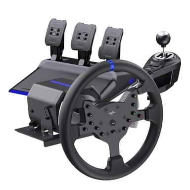 PXN V99 PC Steering Wheel, 3.2 Nm Force Feedback Gaming Steering Wheel and Pedals with Shifter, Compatible with Xbox One, Xbox Series X/S, PC, PS4