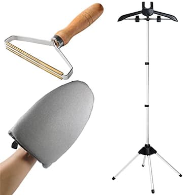 Steamer Stand With Ironing Gloves,Garment Steamer Stand,Folding Telescopic Clothes Steamer Holder Stand,Hanger For Steaming Clothes,teamer Hanger Stand,Garment Steamer Clothes Rack