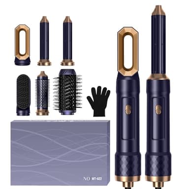 OKWRAP Airbrush Magic Styler Airstyler Set Hair Styler 6 in 1 Hair Dryer Brush with Curl, Straighten, Volumise, Smooth and Hairdryer Brushes for Styling, Hot Hair Styler for All Hair Type/Length