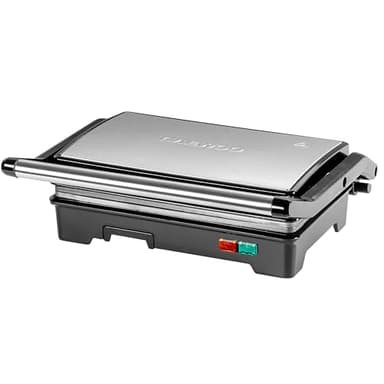 Daewoo Health Grill & Panini Press, 750W Electric Non-Stick Sandwich Maker with Floating Hinged Lid, Open Flat Grill, Drip Tray – Compact Tabletop Press for Meat, Veg & Toasties