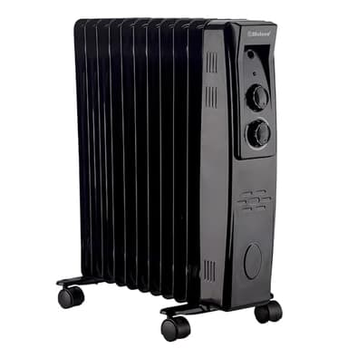 Belaco 2500W Oil Filled Radiator Heater, 11 Fins Portable Electric Radiator with Adjustable Thermostat & Safety Cut-Off, Energy Saving Room Heater for Home & Office - Black
