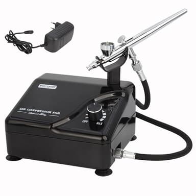 Fengda Profesional Airbrush Kit with Intelligent Compressor FD-207K for Tattoos, Models, Cake Decoration, Automotive Graphics and so on
