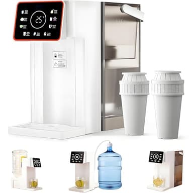 Instant Hot Water Dispenser, 101oz Countertop Water Filter Dispensers with 6 Temp Settings & Cleaning Program, 2000W Electric Kettle with 2 Filter Elements
