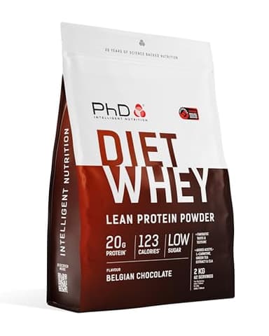 PhD Nutrition Diet Whey High Protein Lean Matrix, Belgian Chocolate Whey Protein Powder, High Protein, 80 Servings Per 2 kg Bag [Package May Vary]