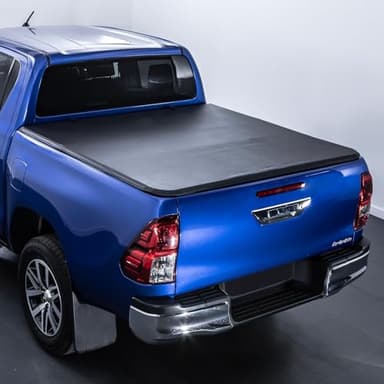 Tri-Fold Folding Truck Bed Soft Tonneau Cover Compatible with Ford Ranger T9 2023+ Pickup Cargo Load Black Cover 3 Fold Low Profile