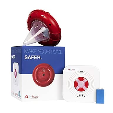 Lifebuoy Pool Alarm System - Pool Motion Sensor - Smart Pool Alarm That is Application Controlled. Powerful Sirens Blare at Poolside and Indoors