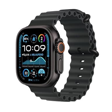 Apple Watch Ultra 2 [GPS + Celular, 49mm] Titanium Case with Black Ocean Band, One Size (Renewed)
