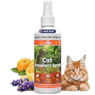 KinderPet® Cat Repellent Spray Stop Cats Anti Fouling Cat Deterrent Stop Fouling Pooping Peeing Urinating Scratching Lavender Lemon Orange 250ml Made in The UK
