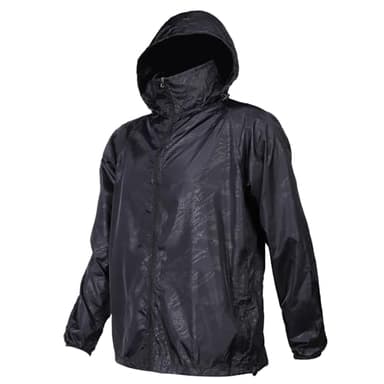 Mayoii Lightweight Waterproof Jacket for Men and Women Packable Windbreaker Raincoat, Breathable Hiking Shell Waterproof Jacket Womens Outdoor Gear (UK, Age, One Size, Regular, Standard, Black-M)