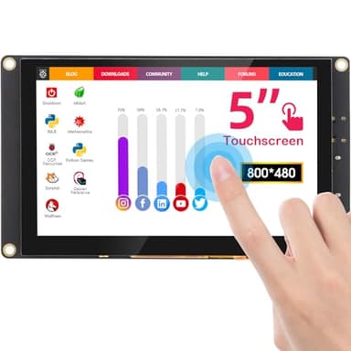 ELECROW Touch Screen Monitor for Raspberry Pi, 5 Inch Mini Monitor 800×480 HD IPS Raspberry Pi Screen compatible with Raspberry Pi 5/4/3/2/B, Windows PC, Jetson Nano