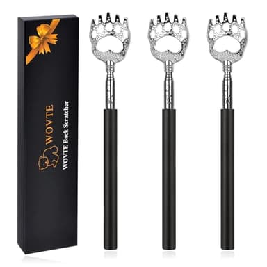 WOVTE Bear Claw Extendable Back Scratcher 3Pack, Stocking Stuffers for Men Women Adults, Mothers Day Fathers Day Birthday Christmas Gifts for Men Women Mom Dad Husband
