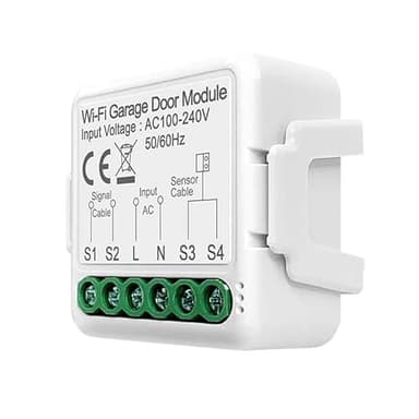 Tuya WiFi Smart Garage Door Opener Controller — Voice & Remote Control, Works with Alexa & Google Home, DIY Module, App/Schedule/Timer, No Hub Needed