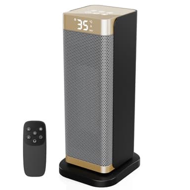 DDHTSAL Portable Electric Heater - 2000W Energy Efficient Quiet Space Heater, 3 Modes, ECO Mode & 12H Timer, Tip-Over/Overheat Protection, 70° Oscillation with PTC Ceramic Heater Fan for Home