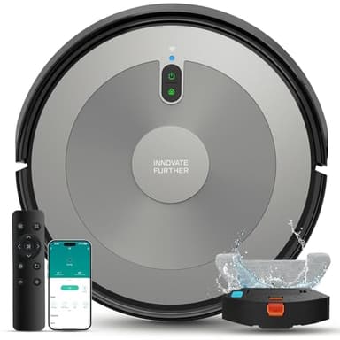 Deenkee Robot Vacuum Cleaner with Mop, Gyro-Navigation with 4000Pa Strong Suction Robot Vacuum, Auto Carpet Boost / 120Min Runtime Robotic Vacuum, WiFi/APP/Remote, for Hard Floors Carpets Pet Hairs