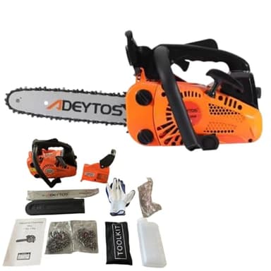 25cc Petrol Chainsaw, Lightweight Top Handle Tree Cutter, 2-Stroke Gas Chainsaw, Easy Start One-Hand Operation, 12 Inch Bar, Anti-Vibration Saw, Ideal Tool for Logging and Pruning Orange