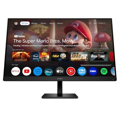 HP OMEN 31.5 inch UHD 144Hz Smart Gaming Monitor - OMEN 32x | 4k resolution | remote control | Dolby Vision | Multiplatform capabilities | 3W speakers | Adjustable stand | Google TV