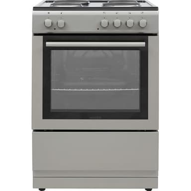 Electra SE60S/2 60cm Electric Cooker with Solid Plate Hob - Silver - A Rated