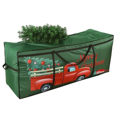 SHareconn Christmas Tree Storage Bag 9Ft, Large Durable Waterproof 600D Oxford Storage Bags with Reinforced Handles & Zipper, Fits Up to 9ft Xmas Tree, Bauble and Christmas Decorations, Green