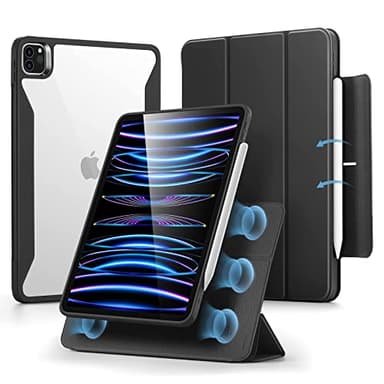 ESR for iPad Pro 11 Inch Case (2022/2021/2020/2018, 4th/3rd/2nd/1st Generation) with Pencil Holder, Removable Magnetic Cover, Vertical Stand, Rebound 360 Series, Black