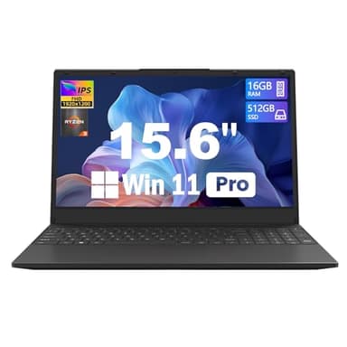 Azeyou 15.6 inch Laptop, Ryzen 3 3200U Processor Notebook Computer, 16GB RAM & 512GB PCle SSD Laptop, FHD+ Screen, Win 11 Pro Laptops, 4500mAh, Dual-Band WiFi, BT5.0, Full Function Type-C, Black