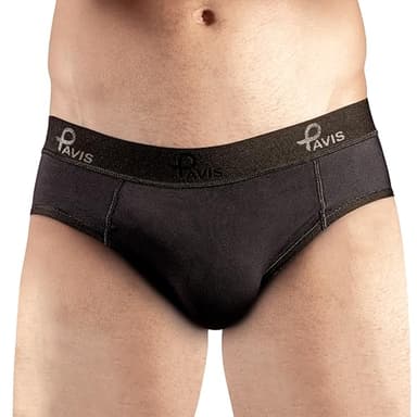 PAVIS-Medically Approved Low Waist Hernia Slip Underwear -Designed To Contain & Support Inguinal, Lower Abdonminal & Scrotal Hernias With Two Free Hernia Pads (UK, Alpha, L, Regular, Regular, Black)