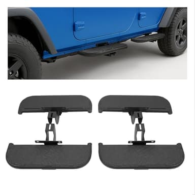 JMTAAT Side Steps Compatible with 2018-2025 Jeep Wrangler JL Unlimited 4-Door, High-Strength Running Boards, Steel Step Bars, Powder-Coated 4-Piece Set
