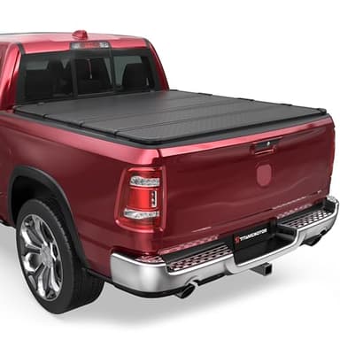 TITANICMOTOR Hard Quad Hinged Aluminum Truck Bed Tonneau Cover Compatible for 2009-2024 Dodge Ram 1500 Fleetside Without Ram Box 5.7FT 67.4Inch