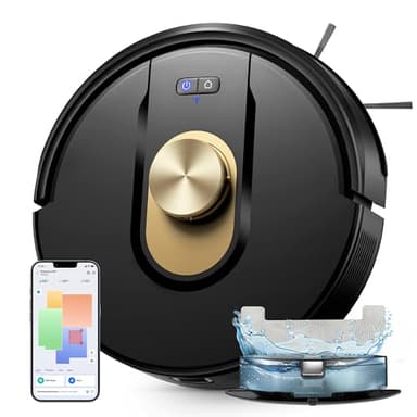 Vexilar W9 Robot Vacuum Cleaner with Mop,8000Pa Robotic Vacuum with LiDAR Navigation,15 No-go Zones, 150 Min Max Runtime, App Control, 3-in-1 Sweep and Mop Robot for Pet Hair, Carpet and Hard Floors