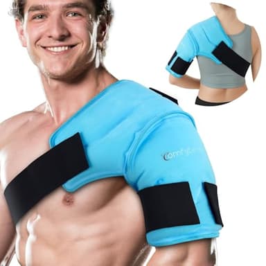 Comfytemp 3D Contoured Shoulder Ice Pack Wrap, Reusable Hot & Cold Gel Pack for Shoulder Discomfort, Cold Compression for Joint & Muscle Comfort, Arm Support for Post-Surgery