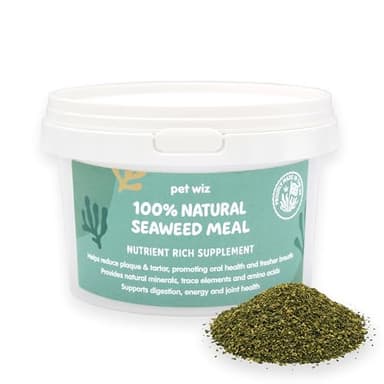pet wiz 100% Natural Seaweed Meal for Dogs – Natural Plaque & Tartar Remover, Freshens Bad Breath & Promotes Healthy Gums – Supports Digestion & Overall Health – Made in UK (250g)