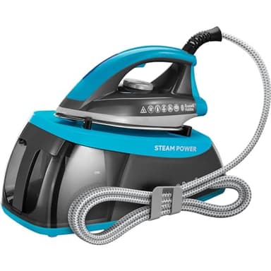 Russell Hobbs Steam Generator Iron, 1.3L Removable Water Tank, Stainless Steel Non Stick Soleplate, 110g Shot of Steam, 90g Steam Output, Cord Storage, Temp ready light, Anti Calc, 2400W 24510