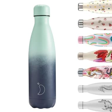 Chilly's Original Water Bottle - Vacuum Insulated Stainless Steel Water Bottle, Reusable Thermal Flask For Hot & Cold Drinks - Leak Proof, No Sweat - Deep Spring, 500ml
