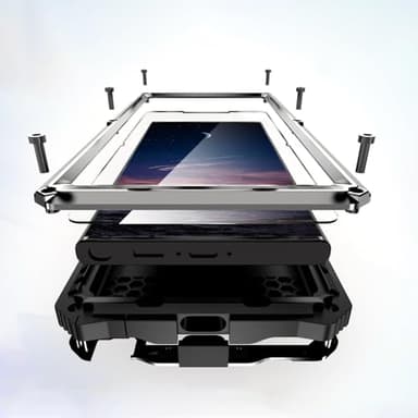 Lunivop for Samsung Galaxy S25 Ultra Case Heavy Duty Metal Phone case para Built-in Screen Lens Protection Protective dust Proof Military Grade Rugged [The Fingerprints Don't Work] Silver