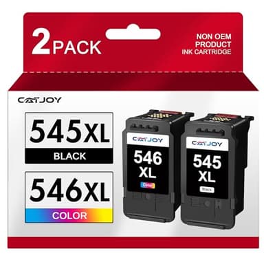 CATJOY 545XL 546XL Ink Cartridges Replacement for Canon 545 546 Ink Cartridges for PIXMA TS3151 TS3150 TS3350 TS3351 TS3352 TS3450 TS3451 TS3452 TS3355 (Black Colour,2 Pack)