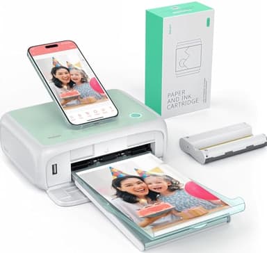YOTON Photo Printer, Picture Printer with 54 Sheets Bundle (6"x4"), Support AR Video Printing, Wi-Fi Connection, High-Definition Dye-Sublimation, for iOS/Android/Laptop (Mac Not Supported)