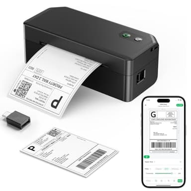 SVANTTO Bluetooth Thermal Label Printer 4x6, Shipping Label Printer for Royal Mail, DPD, eBay, Etsy, Shopify, Compatible with iOS, Android, macOS, Windows, Inkless, Y42BT