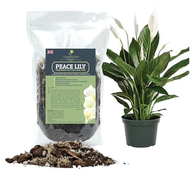 GardenNova's Expert Blend for Peace Lilies: Premium Organic Compost, Bark, Perlite, Charcoal, Sphagnum Ideal for Indoor Plants - [1-Liter Bag]