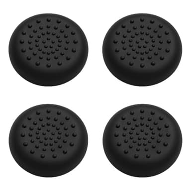 AKORD TPU Thumb Grip Stick Caps – Pack of 4 Black Analogue Covers for Xbox 360, Xbox One, Xbox Series X|S, PS4, PS5 & PS5 Pro Controllers