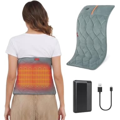 Cordless Electric Heat Pad with Battery，Portable Heating Wrap Warmer Pad
