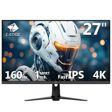Z-Edge 27 Inch 4K Gaming Monitor 160Hz 1ms Fast IPS, UHD 3840x2160, 450cd/m² Brightness, 1.07B Colors, HDR10, FreeSync, HDMI 2.1 & DisplayPort 1.4, VESA Mountable