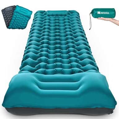Camping Sleeping Self Inflating Mat: 10cm Thick Lightweight Single Camp Air Bed & Connectable Double Camping Pads & Compact Inflatable Roll Camping Mattress for Outdoor Hiking Backpacking