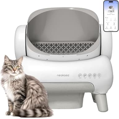 Neakasa M1 Plus Lite Self-Cleaning Cat Litter Tray, Open Top Automatic Litter Box with Large Capacity & App Control, Odour-Free Design for Busy Owners & Multi-Cat Homes, Ideal for Travel